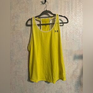Under Armour Women's Bright Yellow Racerback Performance Tank, Sz XL Heat Wear